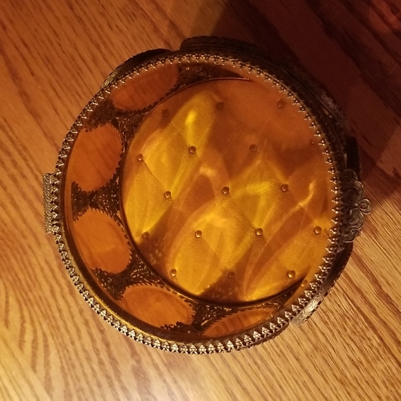 Antique Ormolu Filigree Footed Jewelry Box - Picture 7 of 16